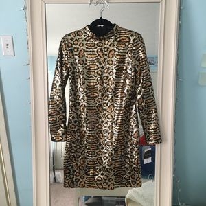 Topshop Sequined Cheetah Dress